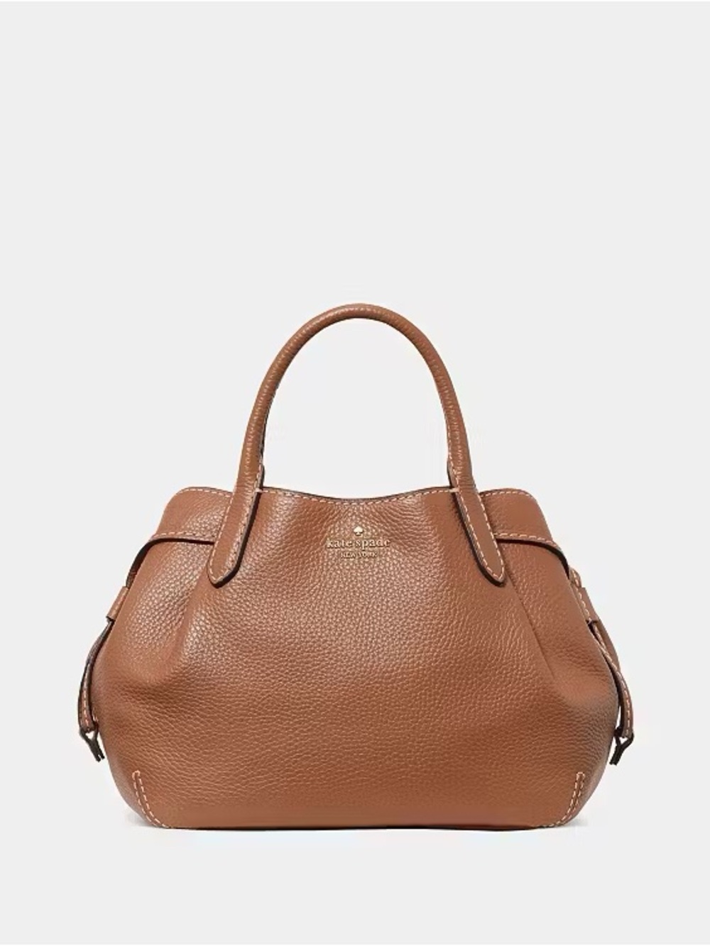 ♠️Kate Spade Dumpling Small Pebbled Leather Satchel Crossbody, Warm Gingerbread